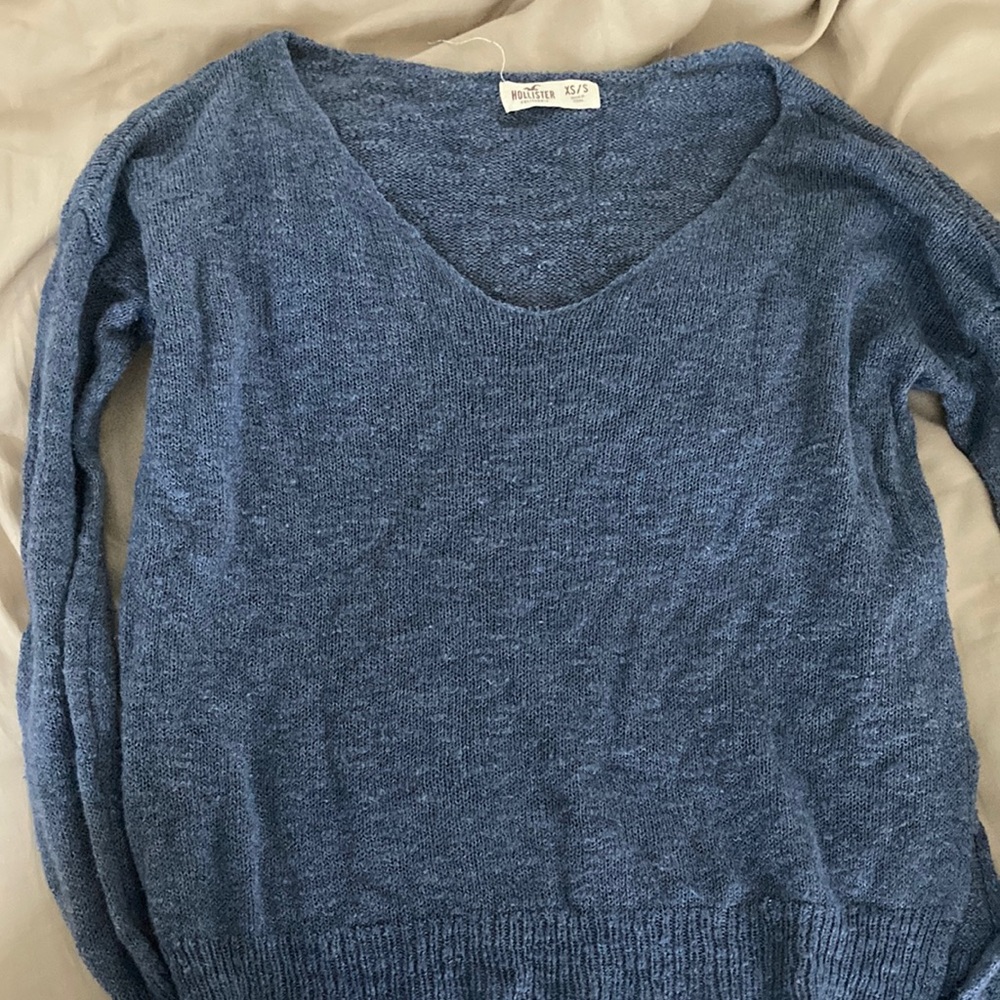 Blue Hollister v neck sweater